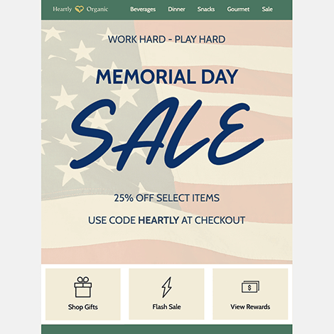 Earthy Patriotic Memorial Day Sale